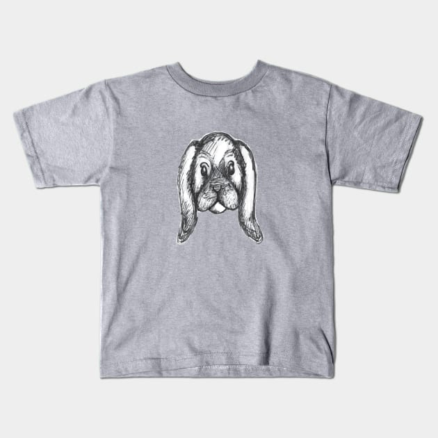 Bunny Sketch Kids T-Shirt by CozyEasel